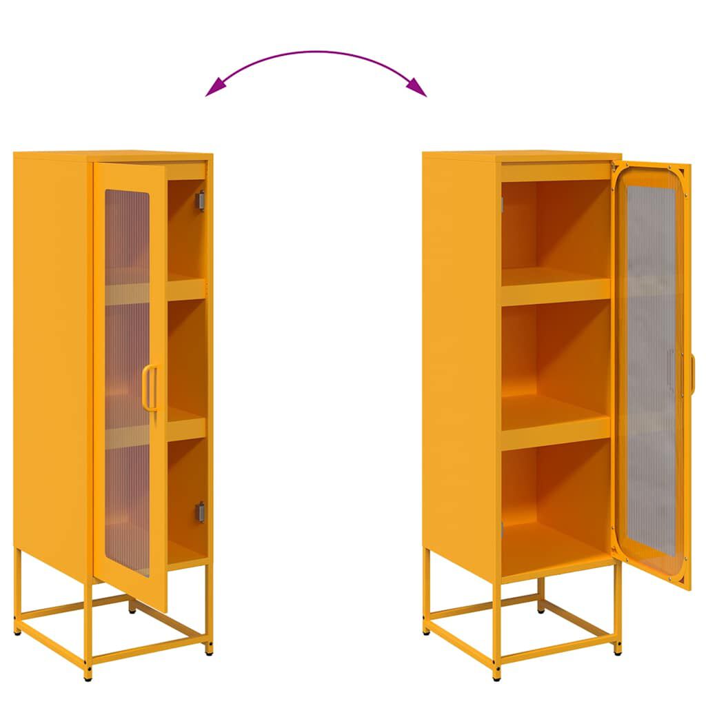 vidaXL Highboard Μουστάρδα κίτρινη 36x39x123 cm χάλυβα ψυχρής έλασης