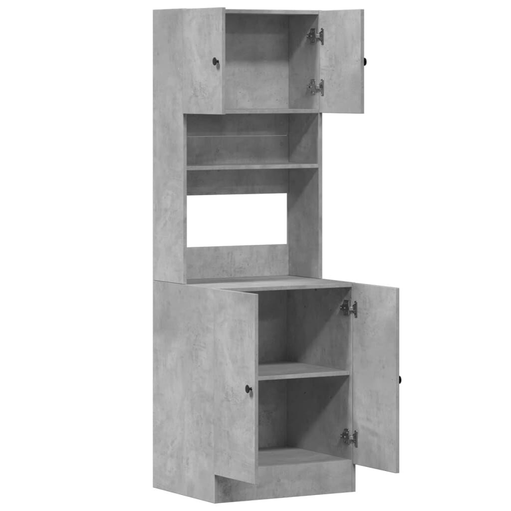 vidaXL Στήλη Κουζίνας Γκρι Σκυρ. 60x50x180 εκ. από Επεξεργασμένο Ξύλο