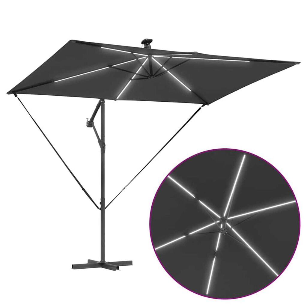 vidaXL Ομπρέλα Cantilever Banana Ανθρακί 294 x 200 x 254 εκ.