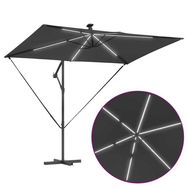 vidaXL Ομπρέλα Cantilever Banana Ανθρακί 294 x 200 x 254 εκ.