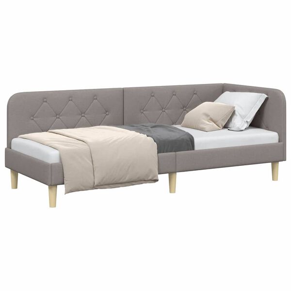 vidaXL Κρεβάτι Γωνίας με κεφαλάρι Taupe 80 x 200 cm ύφασμα