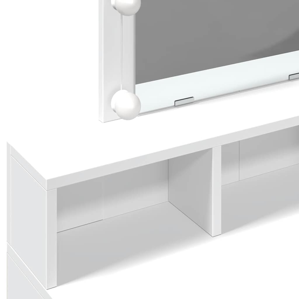 vidaXL Μπουντουάρ με LED Λευκό 80 x 41 x 144,5 εκ.