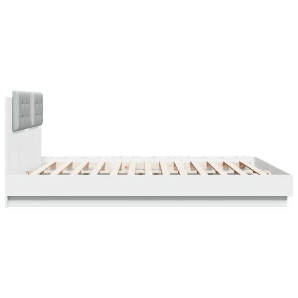 vidaXL Πλαίσιο Κρεβατιού με Κεφαλάρι Λευκό 160x200 εκ. Επεξ. Ξύλο