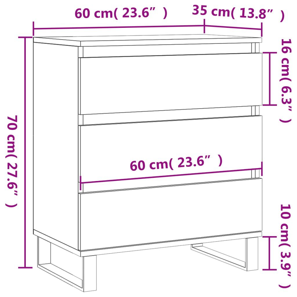 vidaXL Ντουλάπι Καπνιστή Δρυς 60x35x70 εκ. από Επεξεργασμένο Ξύλο