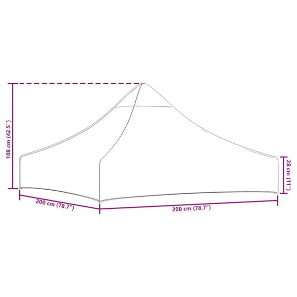 vidaXL Κάλυμμα Τέντας Εκδηλώσεων Λευκό 2 x 2 μ. 270 γρ/μ²
