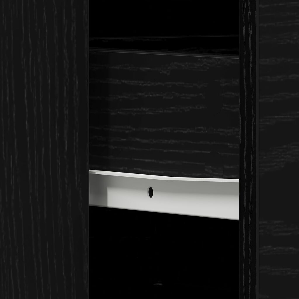 vidaXL Νιπτήρας Μπάνιου Μαύρο Δρυς 65x33x60 εκ Επεξεργασμένο ξύλο