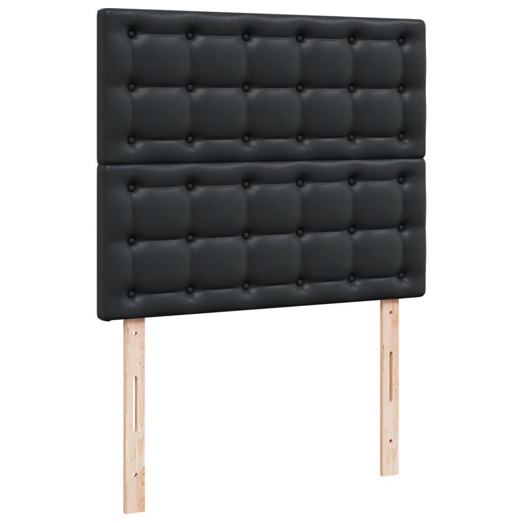 vidaXL Κρεβάτι Boxspring με Στρώμα Μαύρο 120x190εκ.από Συνθετικό Δέρμα
