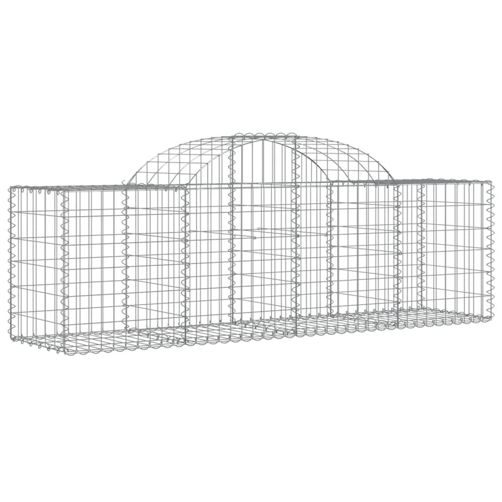 vidaXL Συρματοκιβώτια Τοξωτά 2 τεμ. 200x50x60/80 εκ. Γαλβαν. Ατσάλι