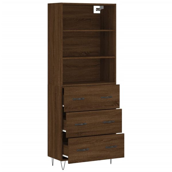 vidaXL Ντουλάπι Καφέ Δρυς 69,5 x 34 x 180 εκ. από Επεξεργασμένο Ξύλο