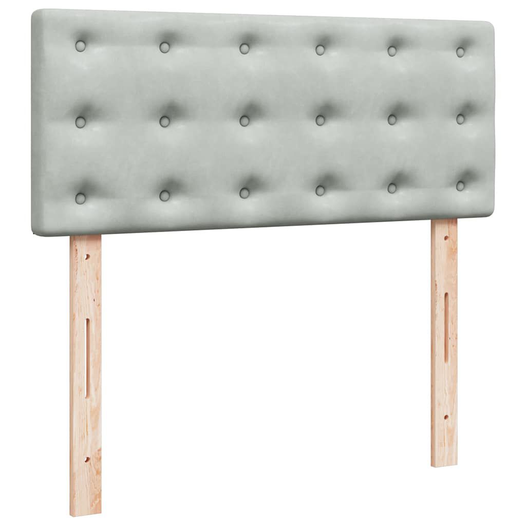 vidaXL Κρεβάτι Boxspring με Στρώμα Ανοιχτό Γκρι 120x200 εκ. Βελούδινο