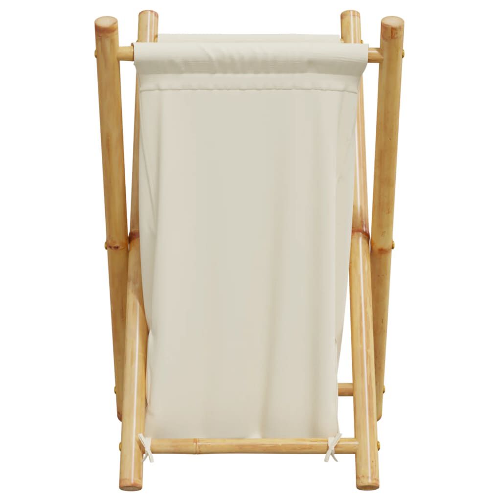 vidaXL Καλάθι Απλύτων Κρεμ Λευκό 41,5 x 36 x 63,5 εκ. Μπαμπού