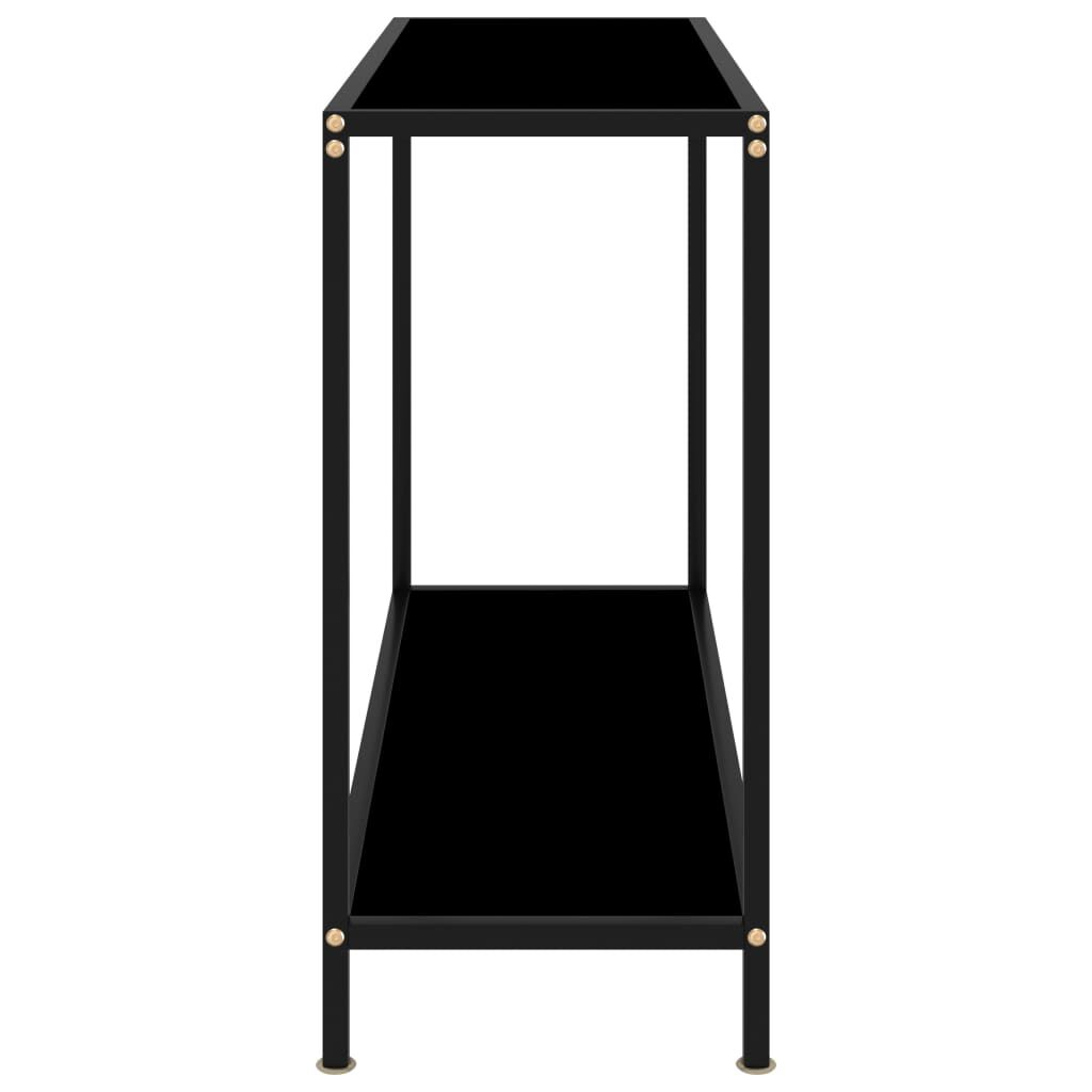 vidaXL Τραπέζι Κονσόλα Μαύρο 100 x 35 x 75 εκ. από Ψημένο Γυαλί