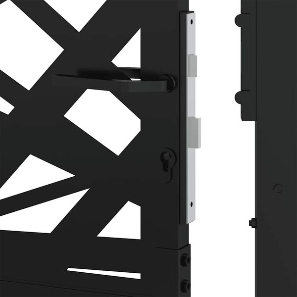 vidaXL Πύλη κήπου Μαύρη 105x106 cm Ατσάλινη ελαφριά σχεδίαση