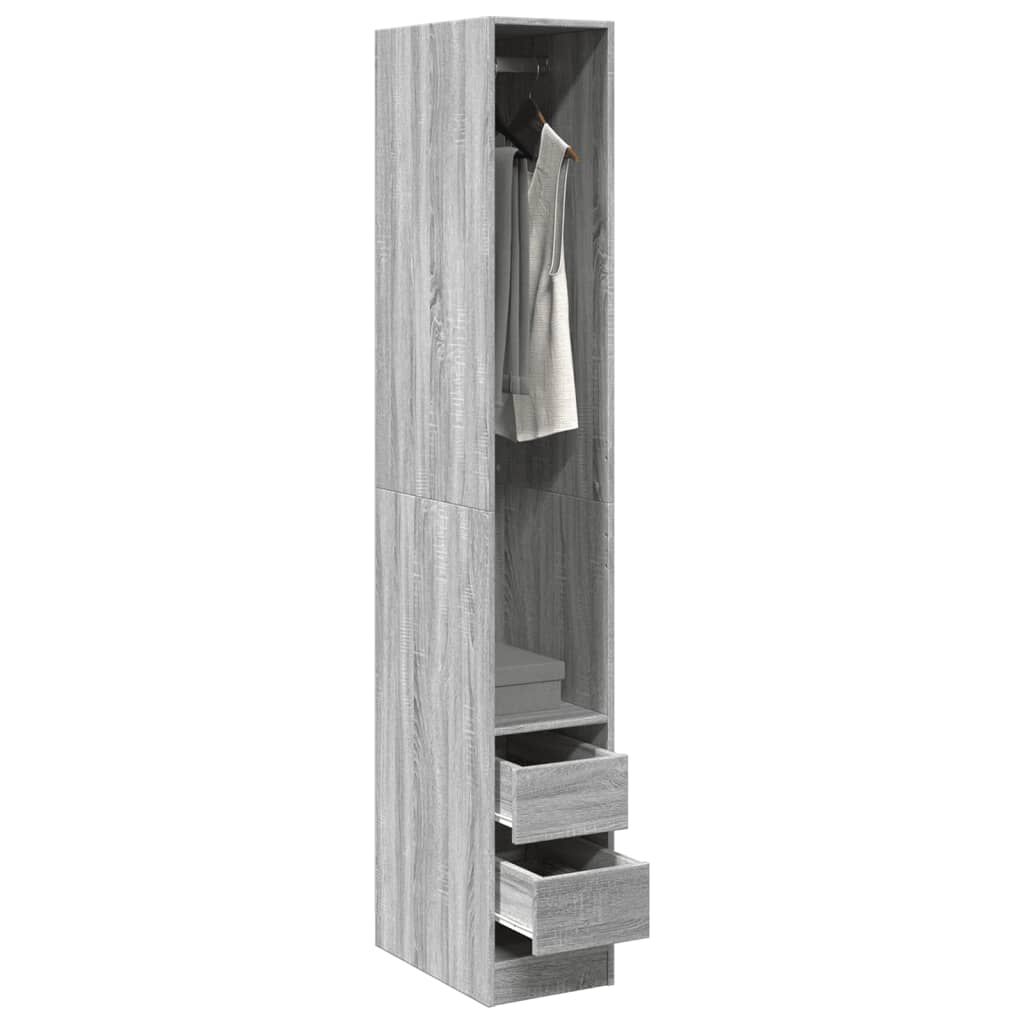 vidaXL Ντουλάπα Γκρι Sonoma 30x50x200 εκ. από Επεξεργασμένο Ξύλο