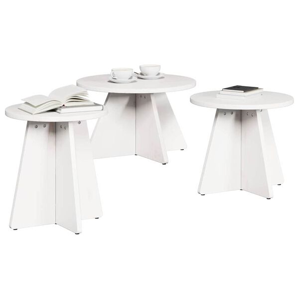 vidaXL Τραπεζάκι σαλονιού 3 pcs Λευκό 49 x 49 x 30 εκ.