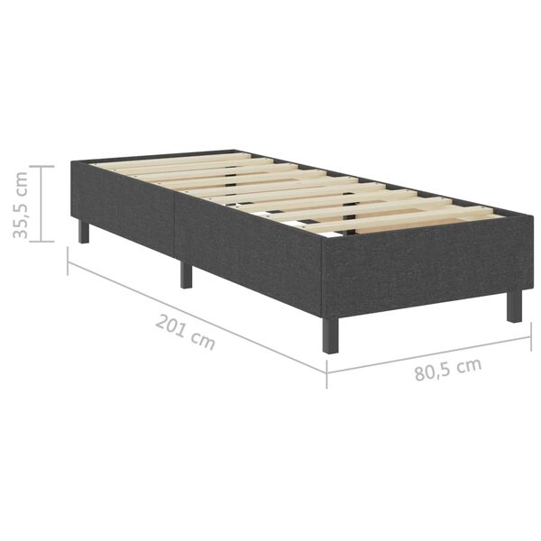 vidaXL Κρεβάτι Boxspring Σκούρο Γκρι 80 x 200 εκ. Υφασμάτινο
