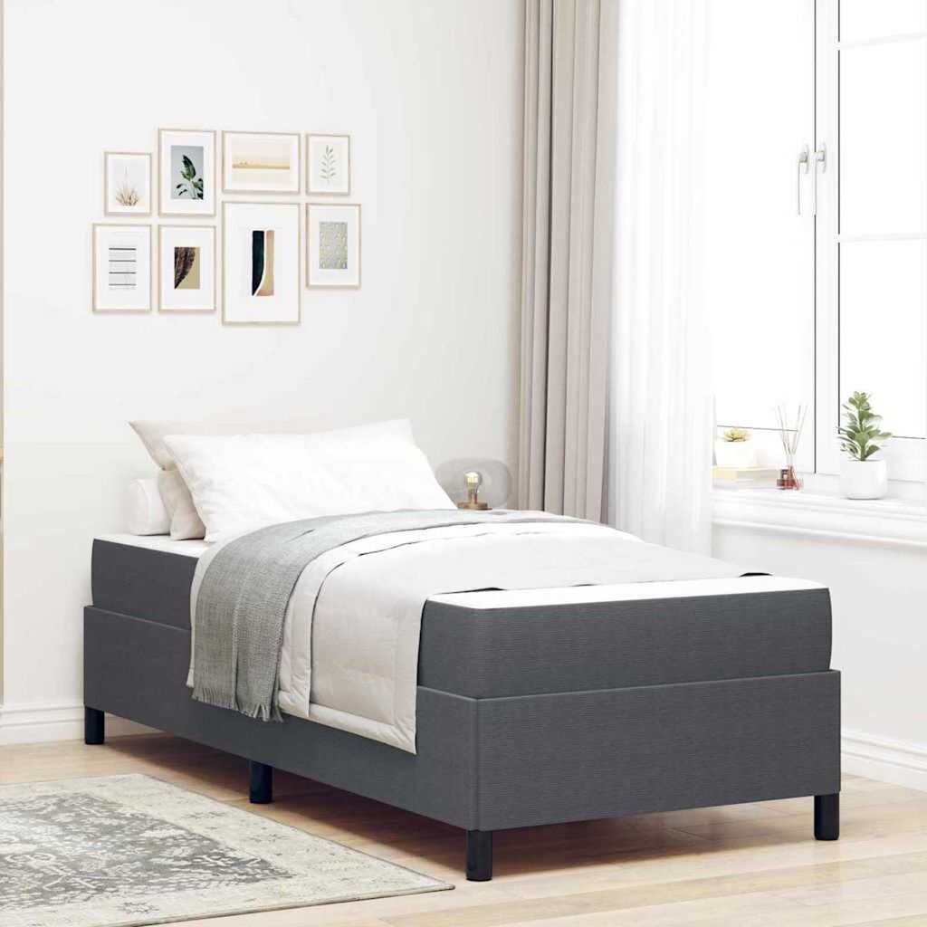 vidaXL Σκελετός Κρεβατιού Σκούρο γκρι 90 x 190 cm Βελούδο