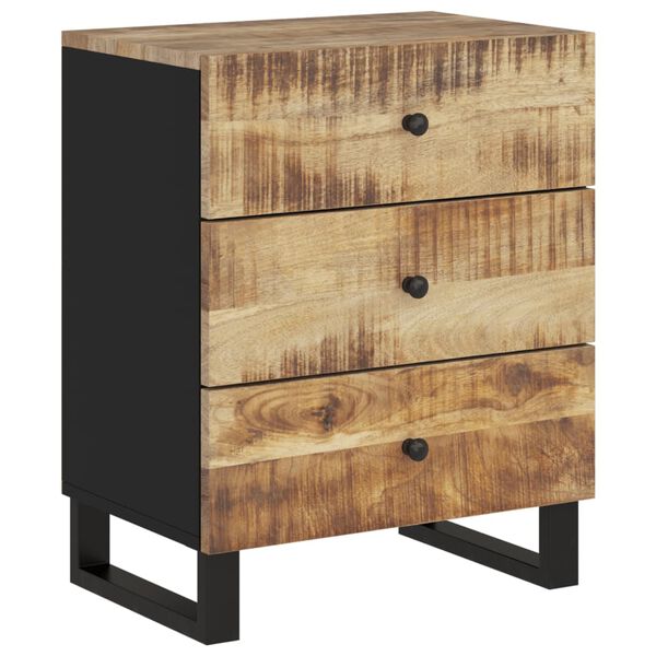 vidaXL Κομοδίνο 50x33x62 εκ. Μασίφ Ξύλο Μάνγκο & Επεξεργασμένο Ξύλο