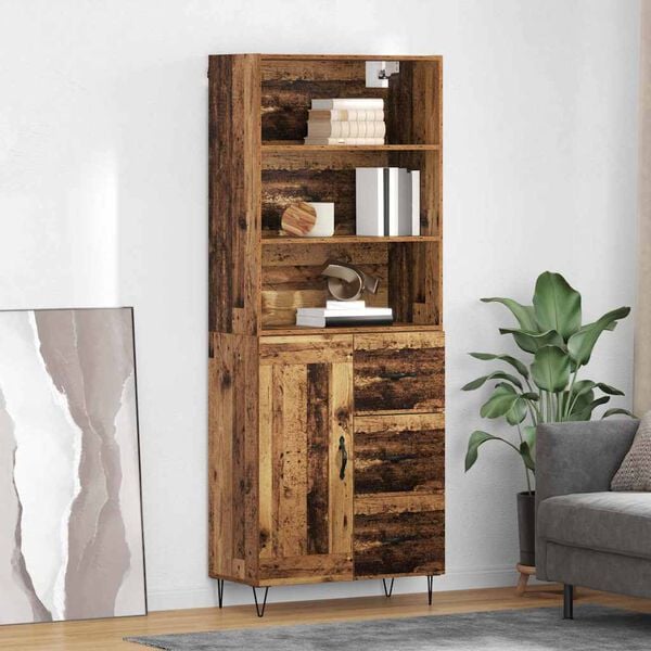 vidaXL Highboard &mu;&epsilon; &sigma;&upsilon;&rho;&tau;ά&rho;&iota; 2 pcs &Pi;&alpha;&lambda;&iota;ό &xi;ύ&lambda;&omicron; &Epsilon;&pi;&epsilon;&xi;&epsilon;&rho;&gamma;&alpha;&sigma;&mu;έ&nu;&omicron; &xi;ύ&lambda;&omicron;