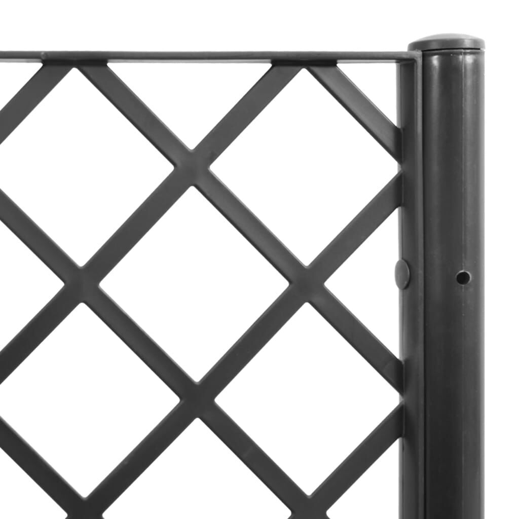 vidaXL Ζαρντινιέρα Κήπου με Καφασωτό Μαύρο 160 x 40 x 140 εκ. από PP