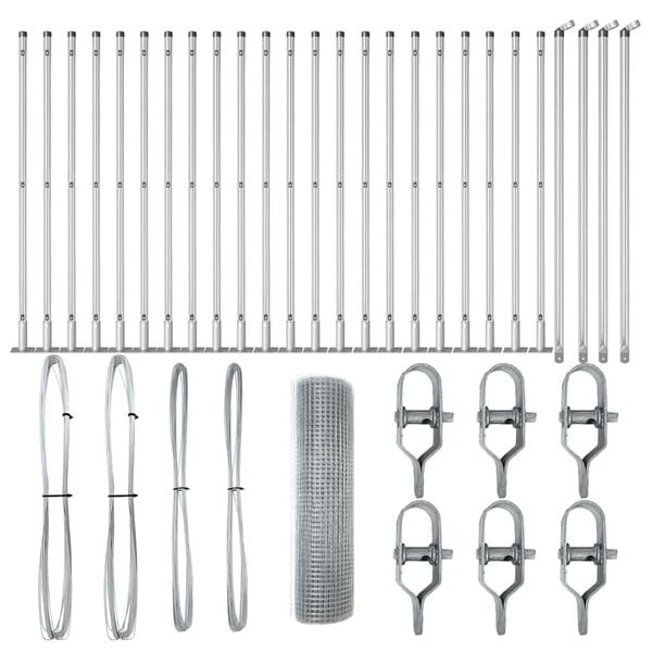 vidaXL &Sigma;&tau;ύ&lambda;&omicron;&sigmaf; &Pi;&epsilon;&rho;&iota;&phi;&rho;ά&xi;&epsilon;&omega;&nu; &Alpha;&sigma;&eta;&mu;ί 50 x 0,6 &mu; (16 x 16 mm &delta;&iota;&kappa;&tau;ύ&omicron;&upsilon;) &Alpha;&tau;&sigma;ά&lambda;&iota;