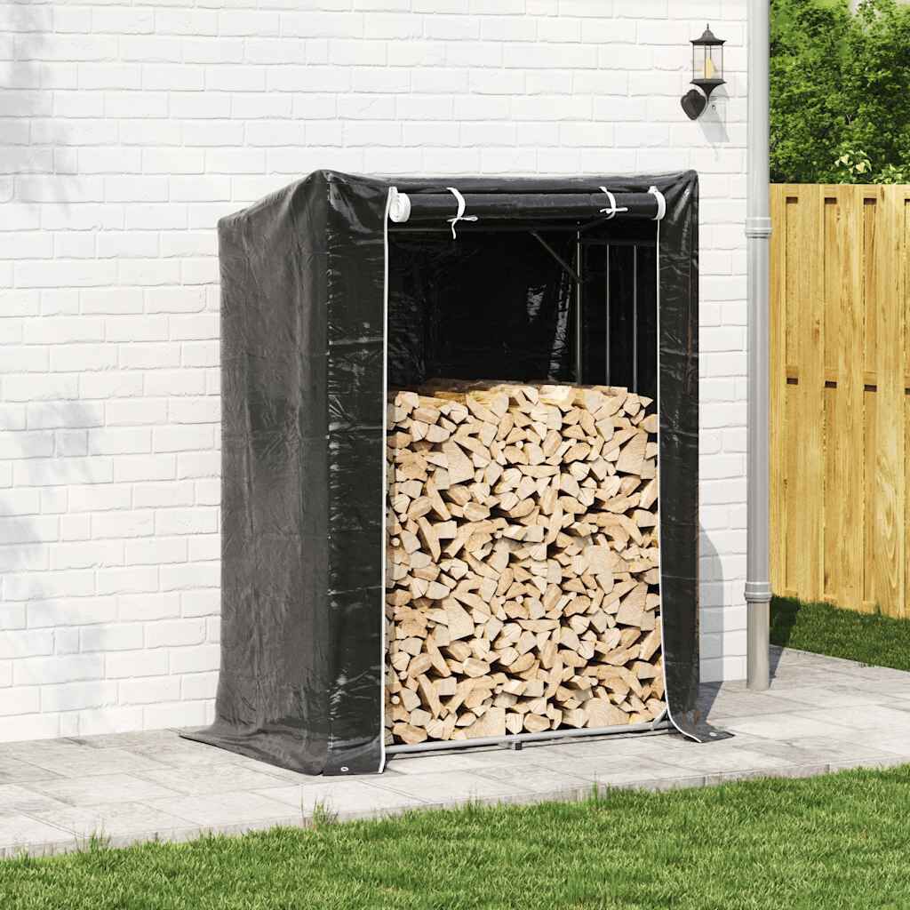vidaxL Ράφι για καυσόξυλα με κάλυμμα βροχής 150x80x200 εκ.
