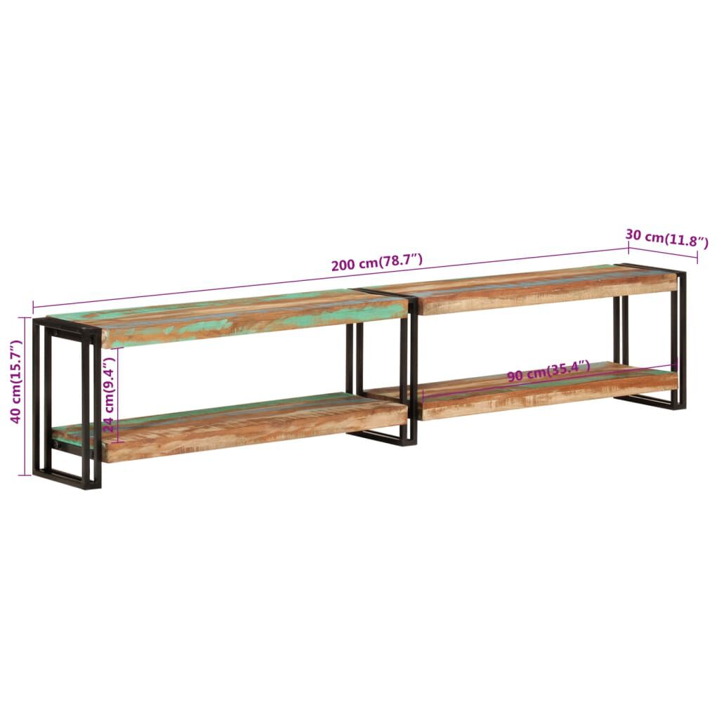 vidaXL Έπιπλο Τηλεόρασης 200 x 30 x 40 εκ. από Μασίφ Ανακυκλωμένο Ξύλο