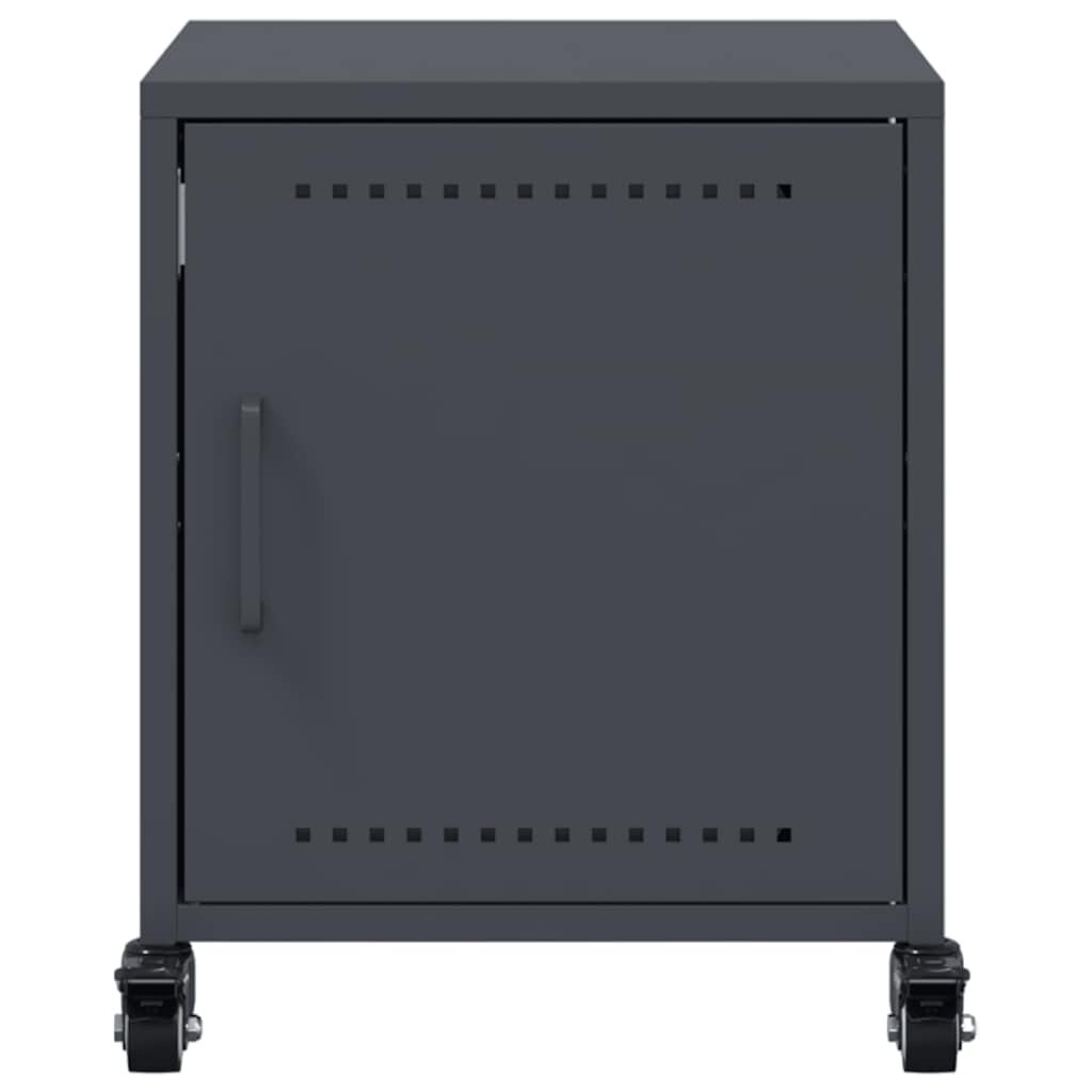 vidaXL Κομοδίνο Ανθρακί 36 x 39 x 43,5 εκ. από Χάλυβα