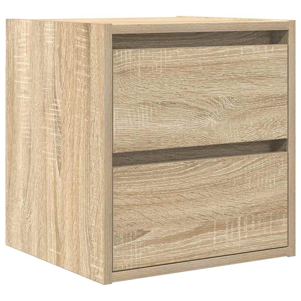 vidaXL Κομοδίνα Επιτοίχια 2 τεμ. Sonoma Δρυς 38x34x40 εκ.