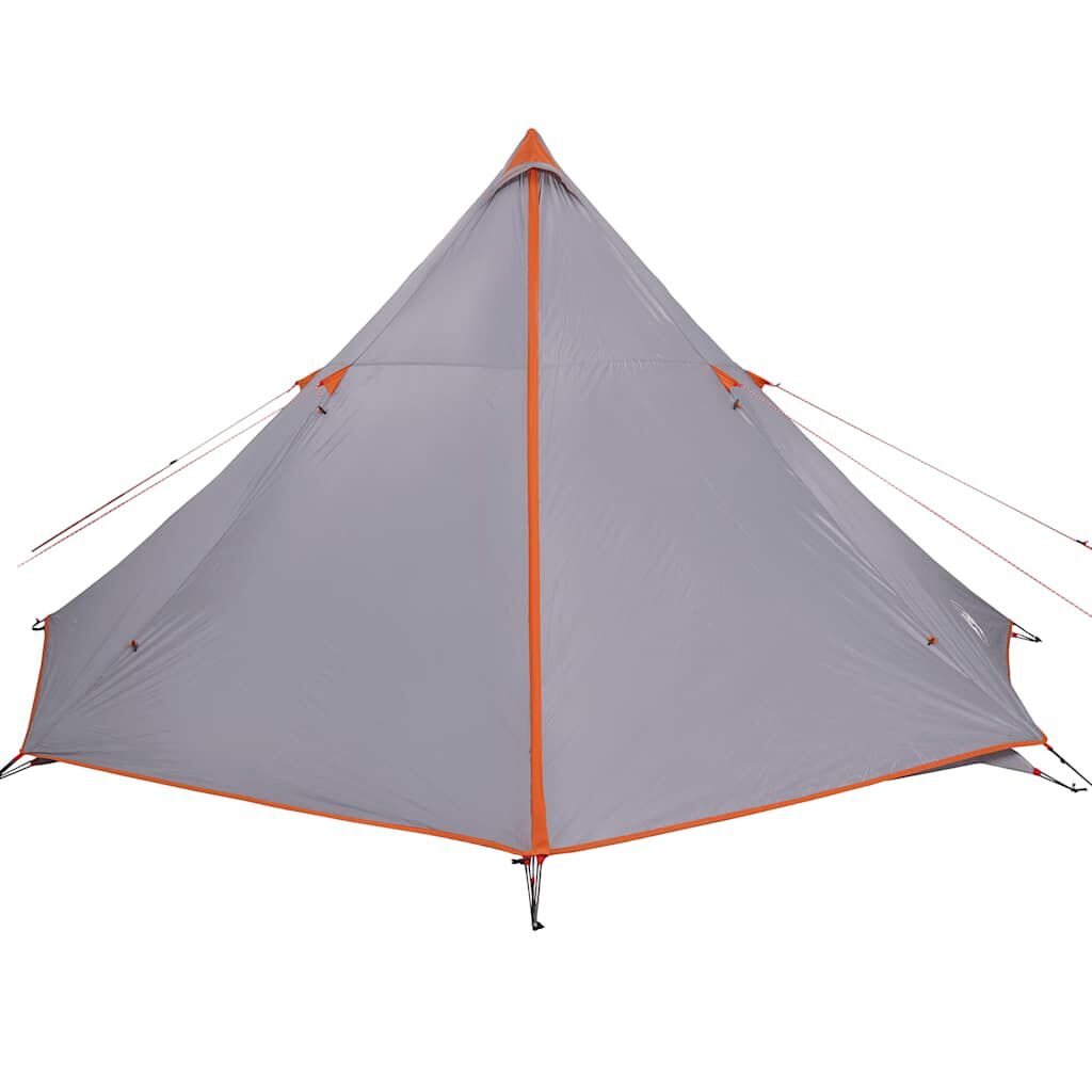 vidaXL Σκηνή Κάμπινγκ Tipi 8 Ατόμων Αδιάβροχη Γκρι/Πορτοκαλί