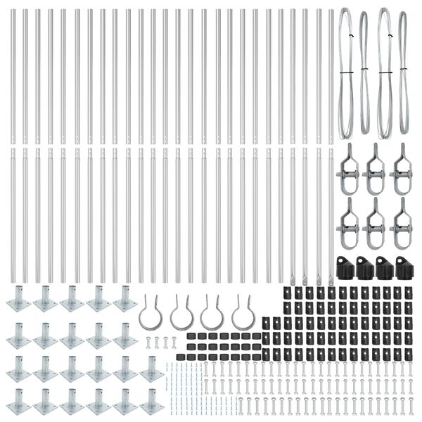 vidaXL Στύλος Περιφράξεων Άλλο 26 pcs Γκρι 3,2 x 3,2 x 68,5 εκ Ατσάλι