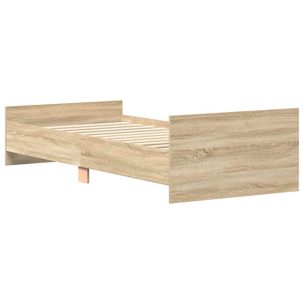 vidaXL Πλαίσιο Κρεβατιού Χωρ. Στρώμα Sonoma Δρυς 75x190εκ Επεξ. Ξύλο
