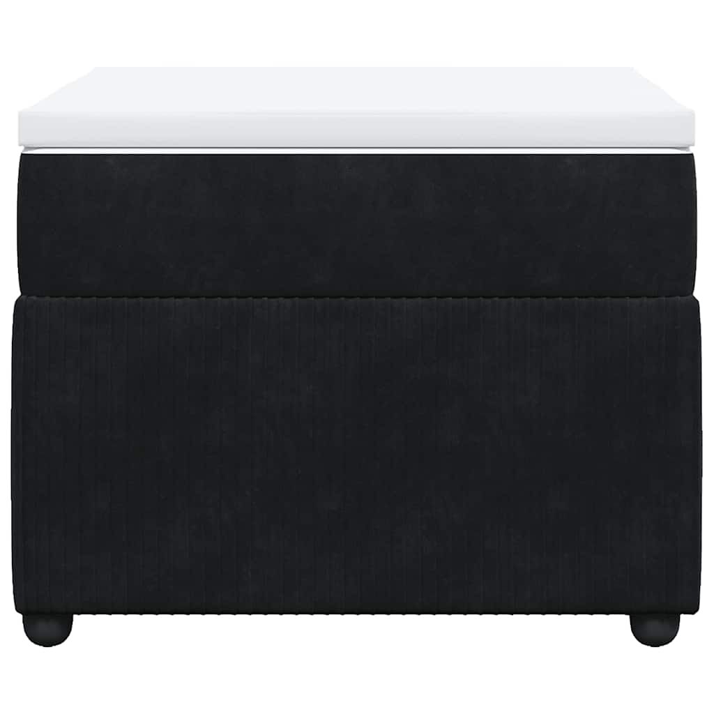 vidaXL Κρεβάτι Boxspring με Στρώμα Μαύρο 90x200 εκ. Βελούδινο