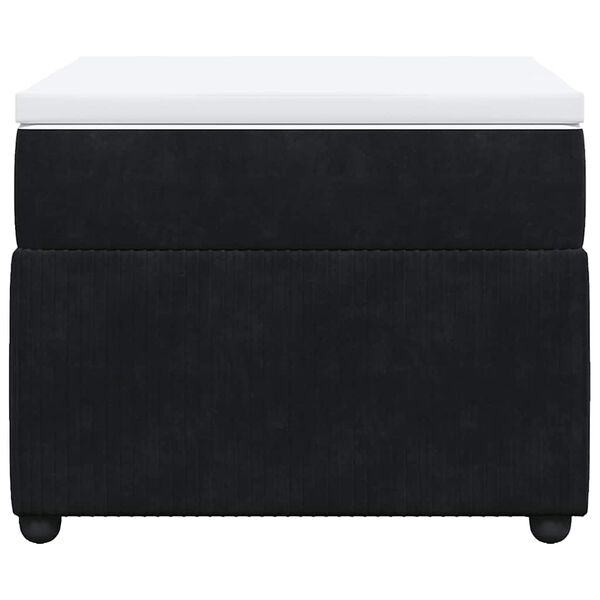 vidaXL Κρεβάτι Boxspring με Στρώμα Μαύρο 90x200 εκ. Βελούδινο