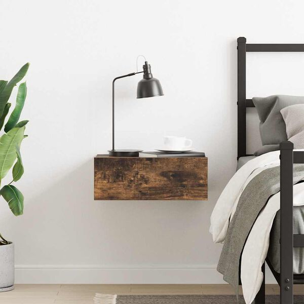 vidaXL Κομοδίνο Κρεμαστό Καπνιστή Δρυς 40 x 30 x 15 εκ. Επεξεργ. Ξύλο