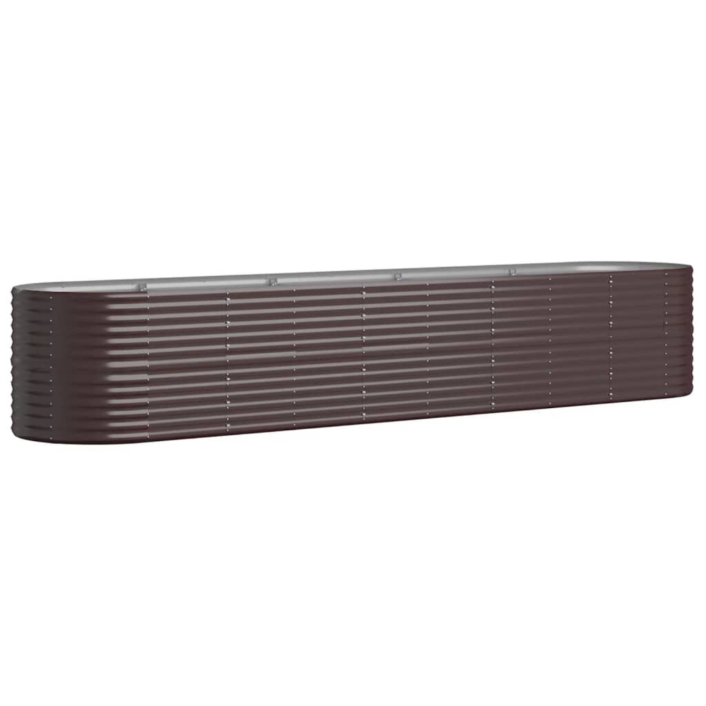 vidaXL Ζαρντινιέρα Καφέ 368x80x68 εκ. Ατσάλι με Ηλεκτρ. Βαφή Πούδρας