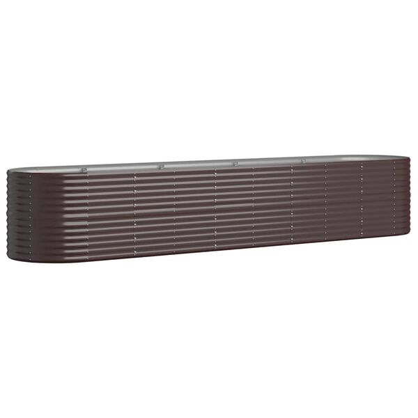 vidaXL Ζαρντινιέρα Καφέ 368x80x68 εκ. Ατσάλι με Ηλεκτρ. Βαφή Πούδρας