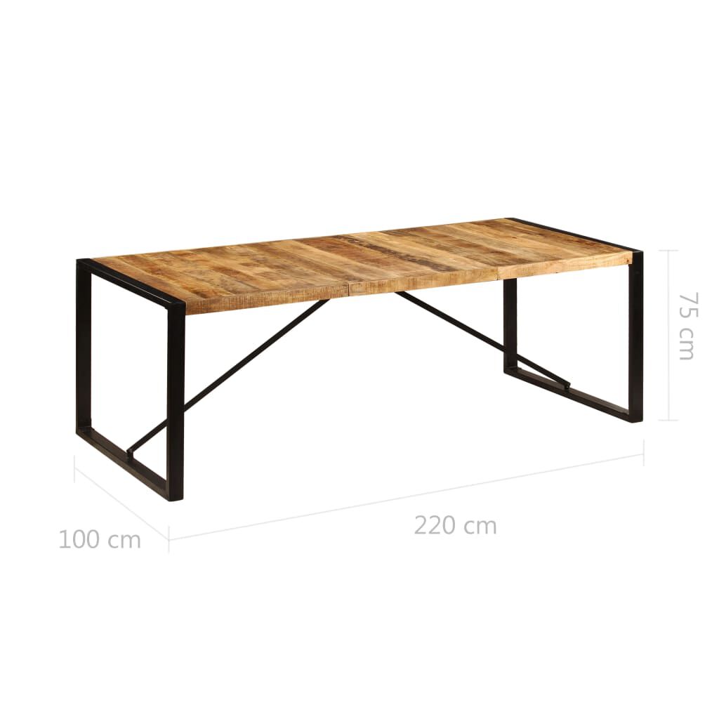 vidaXL Τραπεζαρία 220 x 100 x 75 εκ. από Μασίφ Ξύλο Μάνγκο