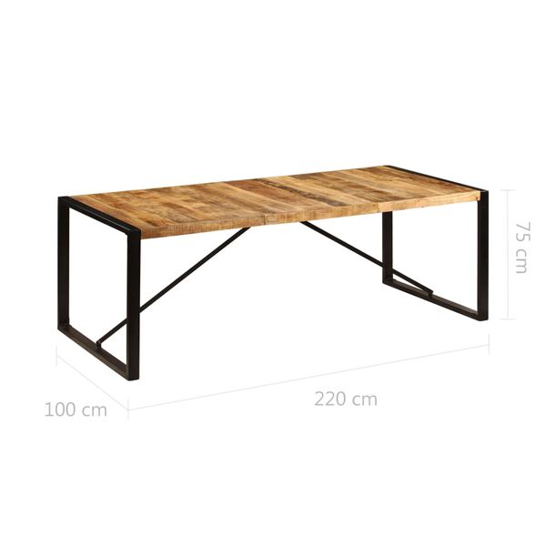 vidaXL Τραπεζαρία 220 x 100 x 75 εκ. από Μασίφ Ξύλο Μάνγκο