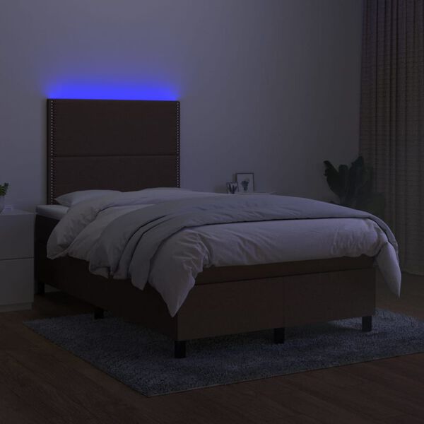 vidaXL &Kappa;&rho;&epsilon;&beta;ά&tau;&iota; Boxspring &mu;&epsilon; &Sigma;&tau;&rho;ώ&mu;&alpha; & LED &Sigma;&kappa;.&Kappa;&alpha;&phi;έ 120x190&epsilon;&kappa;. &Upsilon;&phi;&alpha;&sigma;&mu;ά&tau;&iota;&nu;&omicron;