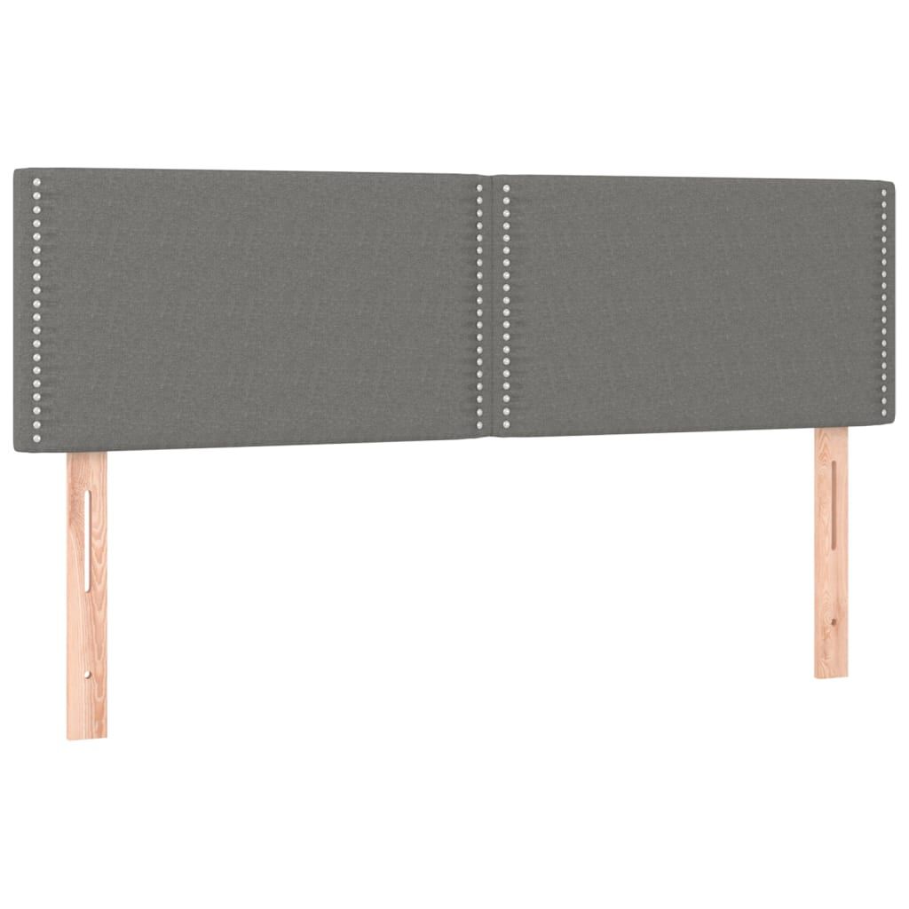 vidaXL Κρεβάτι Boxspring με Στρώμα Σκούρο Γκρι 140x190 εκ. Υφασμάτινο