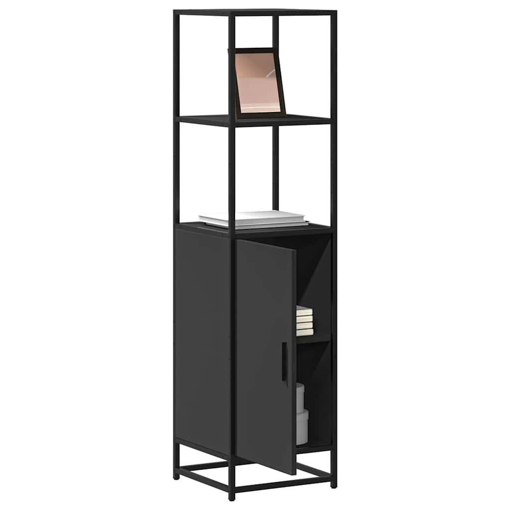 vidaXL Highboard Μαύρο 35,5x35x139 cm Κατασκευασμένο ξύλο και μέταλλο
