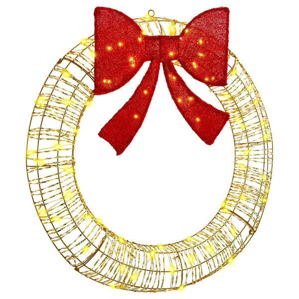 vidaXL Στεφάνι με 80 LED Θερμό λευκό 90 cm PET