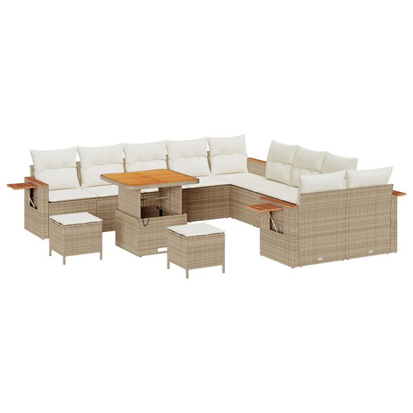 vidaXL Σετ Καναπέ Κήπου 13 pcs μπεζ και κρεμ 80 x 80 x 71 cm
