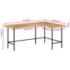 vidaXL Γραφείο 165x110x77 cm Μασίφ Ξύλο Μάνγκο και Σίδερο