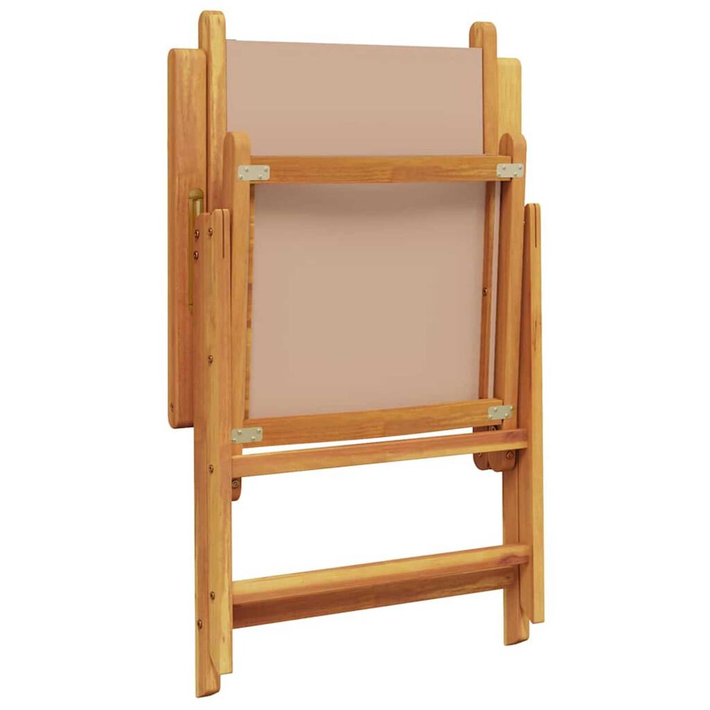 vidaXL Σέτ φαγητού για κήπο Πτυσσόμενος 5 pcs Taupe Μασίφ ξύλο ακακίας