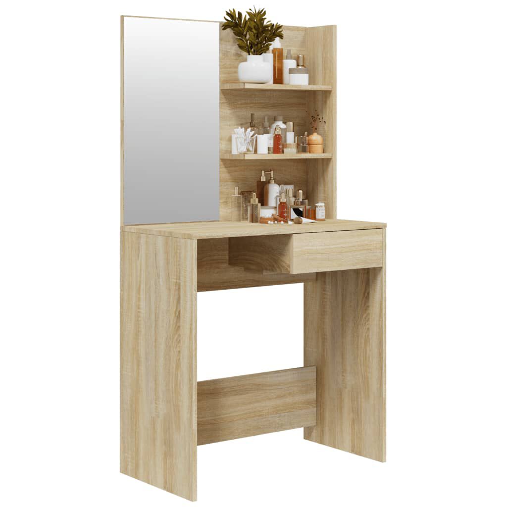 vidaXL Μπουντουάρ με Καθρέφτη Sonoma Δρυς 74,5 x 40 x 141 εκ.
