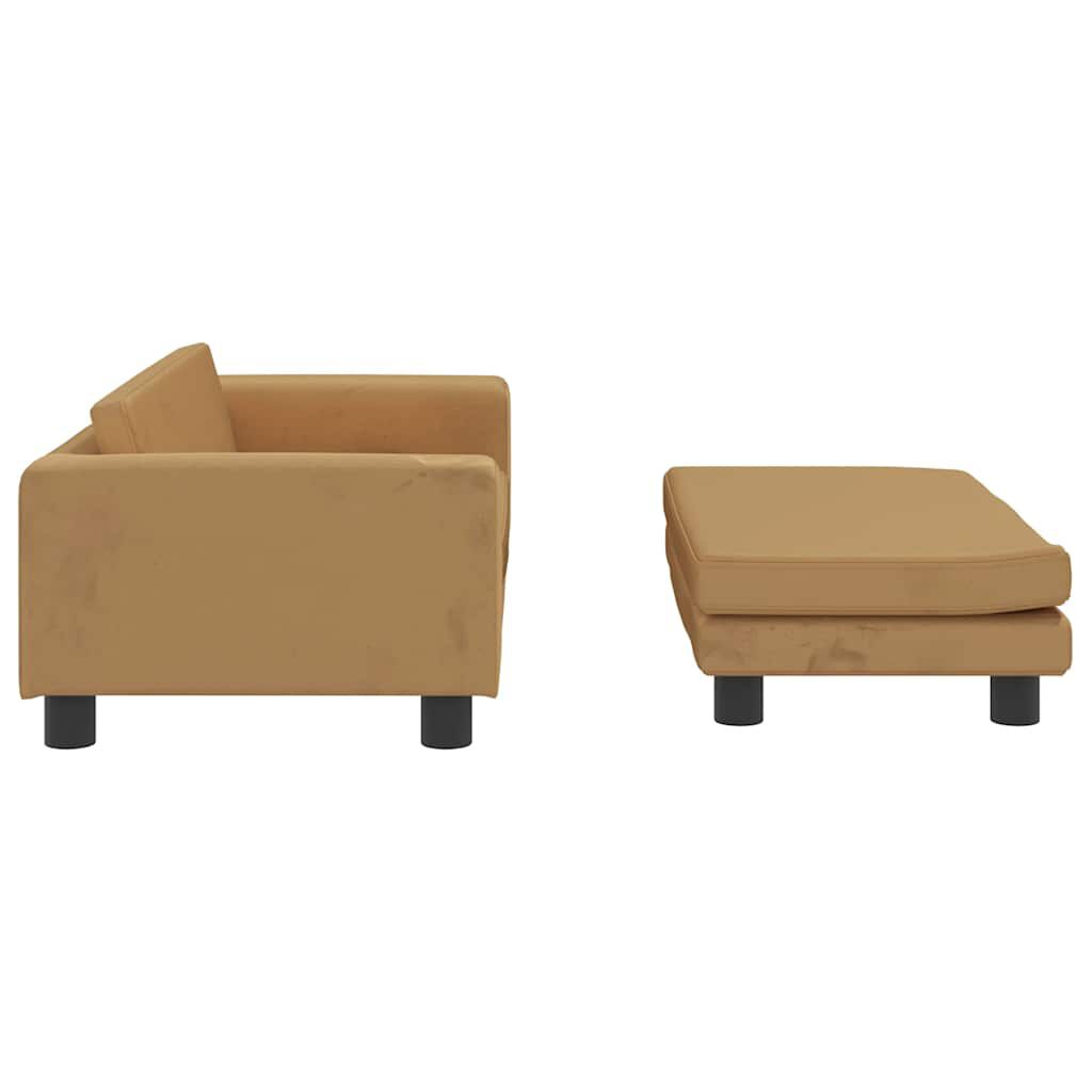 vidaXL Κρεβάτι Σκύλου με Προέκταση Καφέ 100 x 50 x 30 εκ. Βελούδινο