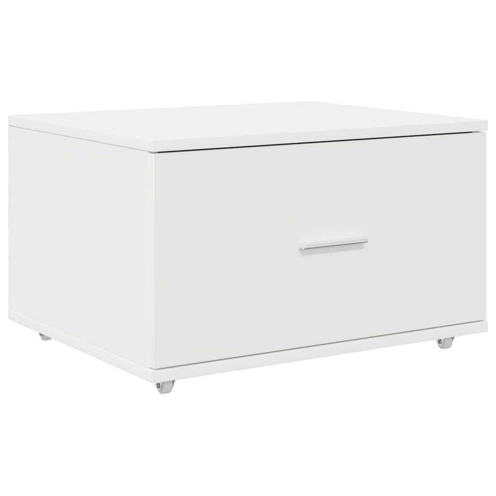 vidaXL Συρταριέρα με Ρόδες Λευκό 55x45x33.5 cm Επεξεργασμένο Ξύλο