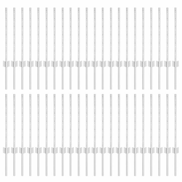 vidaXL Πό posts φράχτη 44 pcs Ασημί 100 cm Ατσάλι